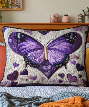 A Love That Takes Flight Quilted Pillow Cover — Romantic Bird-Themed Quilted Decorative Pillowcase For Wedding, Anniversary & Cozy Spaces