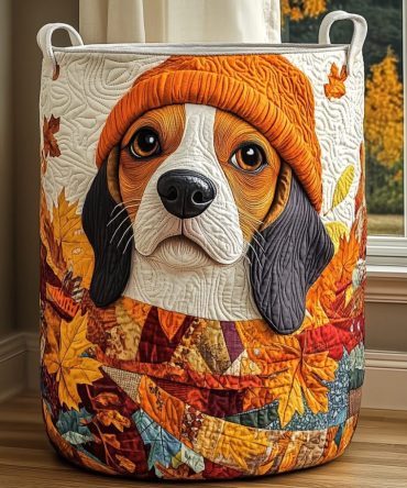 Adorable Beagle Quilted Hamper – Playful Collapsible Laundry Basket, Durable Washable Fabric, Perfect Nursery & Pet-Lover Storage