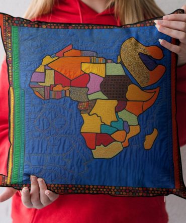 African Roots Quilted Accent Pillow Cover — Earth-Toned Tribal Motif Decorative Throw Pillowcase, Premium Quilted Cotton-Blend For Warm, Eclectic Rooms
