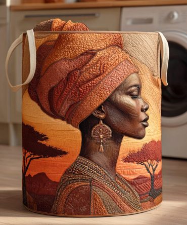 Afro Glow Quilted Laundry Hamper — Bold Patterned Collapsible Laundry Basket With Strong Handles, Breathable Interior & Cultural Flair