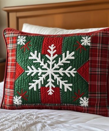Alpine Charm Quilted Pillow Sham, Mountain Lodge Throw Pillow Cover For Rustic Cabin & Ski Chalet Style, Cozy Quilted Accent, Washable