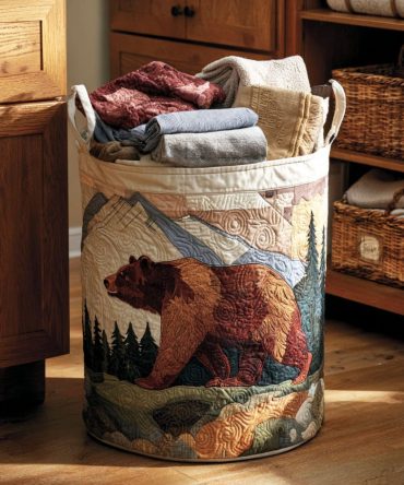 Amber Peak Quilted Laundry Hamper — Plush Fabric Laundry Bin With Handles, Large Capacity, Collapsible & Machine-Washable