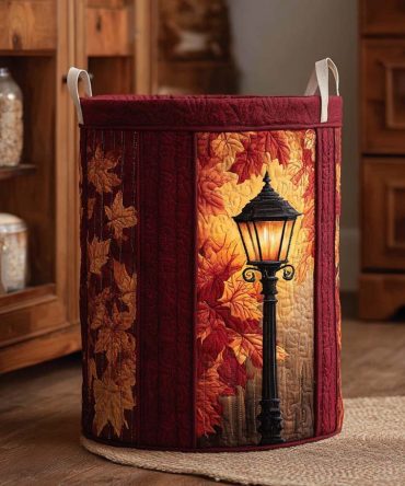 Amber Twilight Quilted Laundry Hamper — Warm-Toned Collapsible Fabric Basket With Luxurious Quilting, Durable Handles & Decorative Home Storage