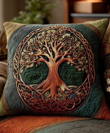 Ancient Bloom Quilted Pillow Cover - Heritage Floral Throw Pillowcase With Vintage-Inspired Quilting For Elegant Home Accents