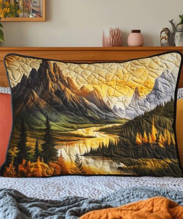 Ancient Mirage Pattern Quilted Pillow Cover — Luxury Cotton Decorative Sham With Textured Stitching, Hypoallergenic & Machine-Washable