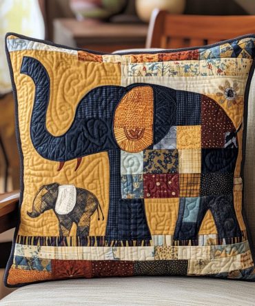 Ancient Footprints Quilted Decorative Pillow Cover — Rustic Heritage Design, Soft Quilting For Cozy Earthy Vibes, Durable & Easy-Care
