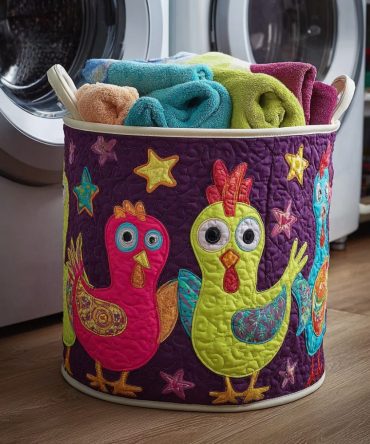 Astral Quilted Laundry Hamper — Celestial Fabric Laundry Basket, Collapsible & Washable With Reinforced Handles For Stylish Home Storage