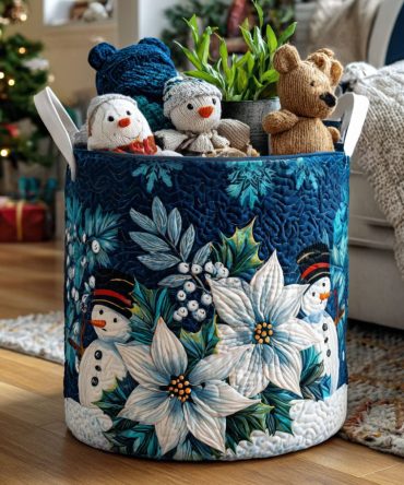 Aurora Glow Quilted Laundry Hamper – Northern Lights Inspired Foldable Fabric Laundry Basket For Modern Home Organization