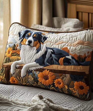 Aussie Whirlwind Quilted Pillow Cover – Vibrant Australian Flora Print Decorative Case, Soft Cotton Blend, Machine Washable, Hidden Zipper