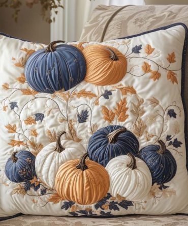 Autumn Delight Quilted Pillow Cover — Fall-Themed Decorative Throw Pillowcase For Sofa & Entryway, Seasonal Accent Sham In Warm Tones