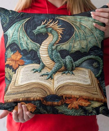Azure Flame Quilted Pillow Cover — Blue Statement Decorative Throw Pillowcase, Vibrant Quilting, Soft Cotton, Machine Washable