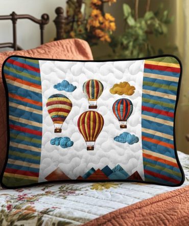 Balloon Breeze Quilted Pillow Cover — Airy Decorative Cotton-Blend Throw For Nursery, Kids' Rooms & Light, Playful Interiors