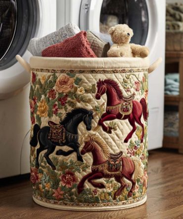 Barn Spirit Quilted Laundry Hamper — Rustic Quilted Laundry Basket With Sturdy Handles, Foldable Storage For Home & Farmhouse Decor