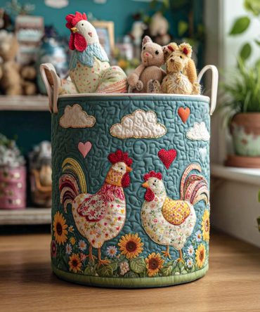 Barnyard Beauty Quilted Fabric Hamper – Rustic Collapsible Laundry Basket With Charming Pattern, Reinforced Handles & Durable Quilted Construction