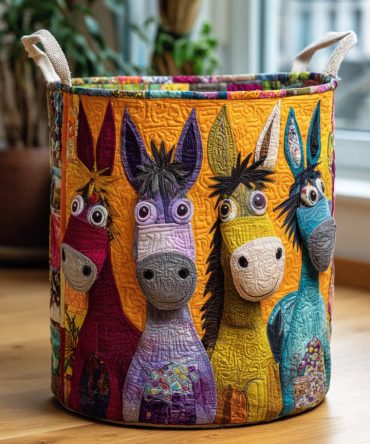 Barnyard Buddy Quilted Laundry Hamper — Cheerful Farm Animal Storage Basket For Family Bathrooms & Kids’ Rooms