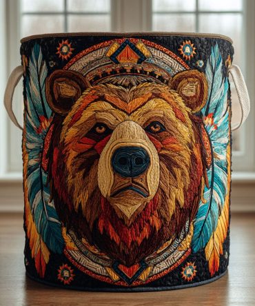 Bear Essence Quilted Laundry Hamper - Premium Foldable Fabric Basket With Reinforced Handles, Removable Washable Liner & Sturdy Base For Closet
