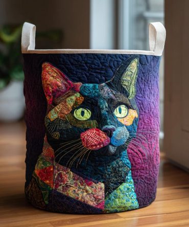 Black Velvet Quilted Laundry Hamper — Luxurious Foldable Fabric Basket With Plush Finish, Sturdy Organizer For Elegant Bedrooms & Closets