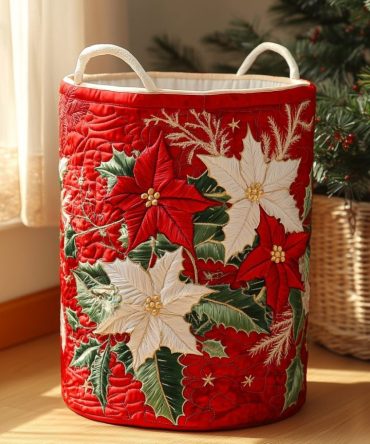 Bloom Charm Quilted Fabric Hamper — Floral Foldable Laundry Basket With Sturdy Handles, Pretty Storage Solution For Home & Dorm