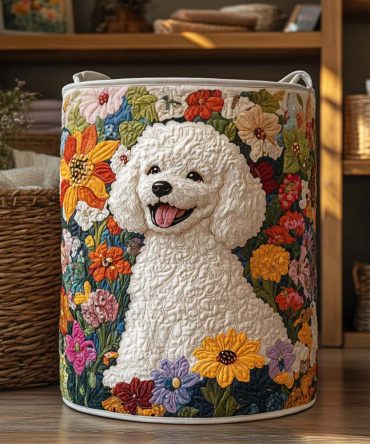 Bloomfield Joy Quilted Laundry Hamper – Floral Fabric Basket, Collapsible & Lightweight With Strong Handles For Stylish Home Storage