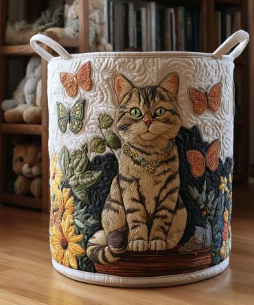Bloomtail Quilted Fabric Laundry Hamper — Floral-Patterned Collapsible Storage Basket With Handles For Stylish Home Organization
