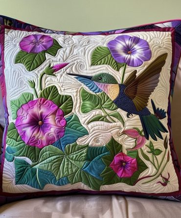 Blossom Breeze Quilted Floral Pillow Cover — Elegant Botanical Quilted Cushion Case, Soft Floral Throw Pillow Slip For Chic Home Decor