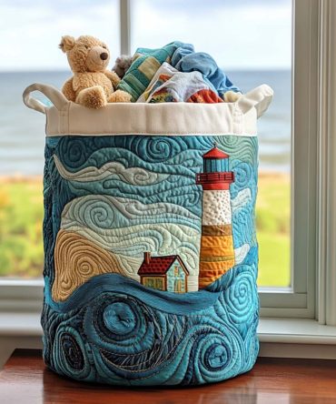 Blue Coast Light Quilted Laundry Basket — Premium Cotton-Blend Quilted Hamper With Reinforced Handles, Collapsible Stylish Storage For Home