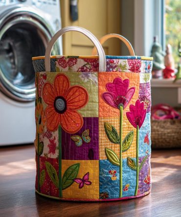 Boho Path Quilted Laundry Hamper – Eclectic Pattern Foldable Storage Basket For Bohemian Bedrooms, Dorms & Nursery Organization