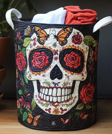 Bone Burner Quilted Laundry Hamper — Collapsible Quilted Fabric Laundry Basket With Comfortable Handles For Easy Carry