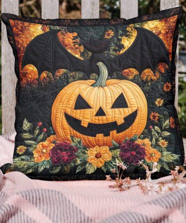 Boo Crew Halloween Quilted Pillow Cover – Cute Ghost Crew Decorative Throw Cushion For Kids & Spooky Seasonal Decor