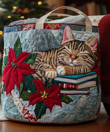 Book Guardian Cat Quilted Hamper: Whimsical Cat-Themed Laundry Basket For Book Lovers, Nursery & Cozy Home Storage