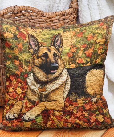 Brave Heart Quilted Pillow Cover — Heroic Crest Decorative Throw Pillow Case, Quilted Accent Cushion For Inspirational Home & Office Decor