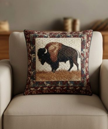 Buffalo Plains Quilted Pillow Cover — Rustic Buffalo Check Throw Pillowcase, Western Ranch Accent For Farmhouse & Lodge Decor