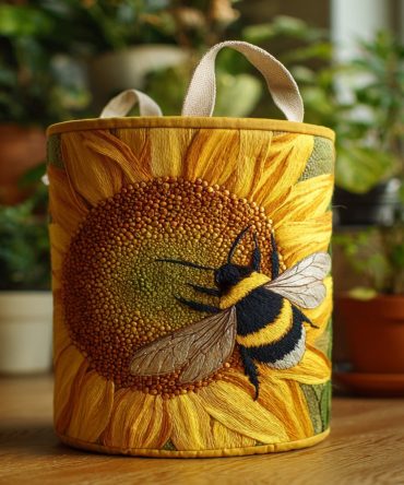 Busy Wings Quilted Laundry Hamper — Butterfly & Floral Storage Basket, Foldaway Durable Fabric Hamper For Stylish Organization