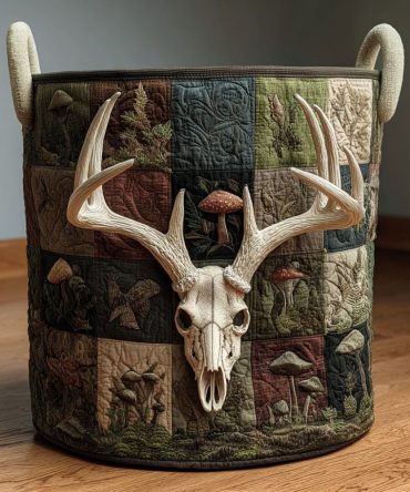 Cabin Buck Quilted Laundry Hamper - Heavy-Duty Collapsible Fabric Basket With Sturdy Handles For Lodge-Inspired Storage