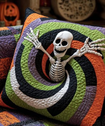 Candy Cone Abyss Quilted Throw Pillow Cover — Playful Candy-Themed Cushion Case For Bright, Modern Living Room & Kids' Spaces
