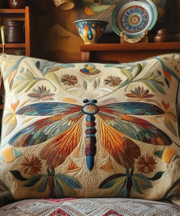 Star-Wing Quilted Pillow Cover — Soft Cotton-Blend Decorative Sham For Bedroom & Nursery, Luxury Accent, Machine Washable, Gift-Ready