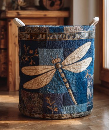 Celestial Wings Quilted Laundry Hamper – Starry Wing Print Fabric Basket, Collapsible Washable Hamper With Handles For Stylish Home Storage