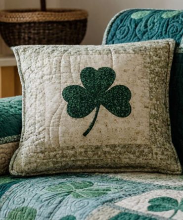 Ancient Celtic Spirit Quilted Pillow Cover - Heritage Knotwork Throw Pillowcase For Traditional, Bohemian & Spiritual Decor