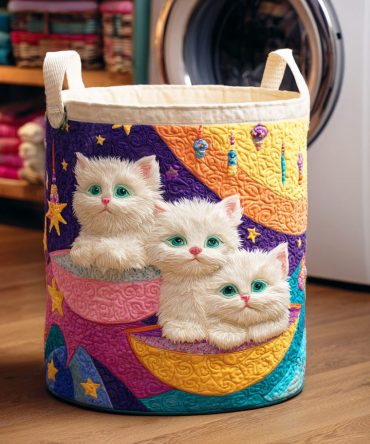Cheerful Paws Quilted Laundry Hamper — Cute Pet-Themed Collapsible Laundry Basket With Reinforced Handles, Soft Lining & Easy Storage