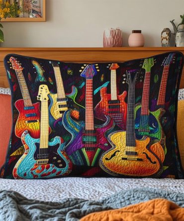 Chord Craze Quilted Music-Themed Pillow Cover — Stylish, Textured Accent Pillowcase For Music Lovers, Bedrooms & Studios