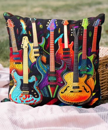 Chord Craze Quilted Pillow Cover — Modern Musical Pattern Decorative Throw Pillow Case For Stylish Living Room & Bedroom Accent