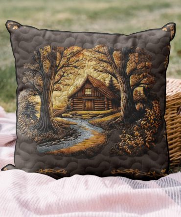 Classic Log Cabin Quilted Pillow Cover - Timeless Patchwork Throw Pillowcase, Heirloom-Style Cotton Blend For Cozy Rustic Interiors