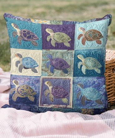 Coastal Bliss Quilted Pillow Cover – Serene Ocean-Inspired Decorative Cushion Case For Beach House & Coastal Living (Soft, Durable, Machine Washable)