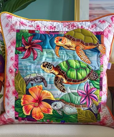 Coastal Quilted Pillow Cover — Beach-Inspired Decorative Sham, Soft Texture, Reversible, Durable Cotton Blend For Coastal Living