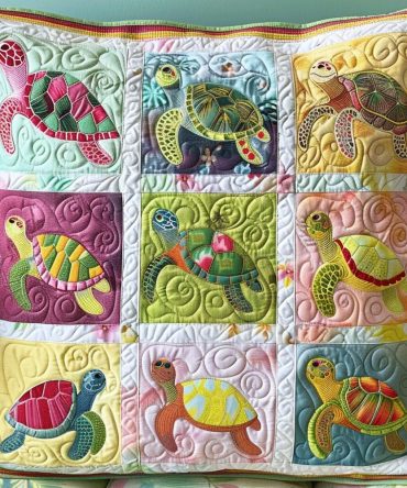 Coastal Dreams Quilted Pillow Cover — Soft Pastel Beach Motif, Textured Microfiber Accent For Tranquil Bedroom Style