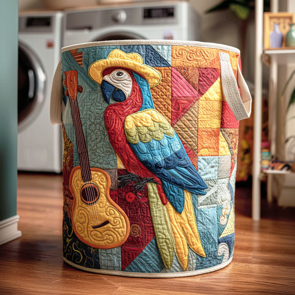 Color Flight Quilted Laundry Hamper - Vibrant Collapsible Laundry Basket With Durable Base & Comfortable Handles For Stylish Storage
