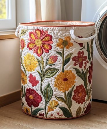 Color Whirl Quilted Laundry Basket – Vibrant Spiral Print Foldable Hamper, Large Quilted Clothes Bin, Lightweight Collapsible Storage With Handles