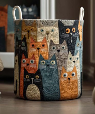 Colorful Crowd Quilted Laundry Hamper - Vibrant Foldable Fabric Basket For Kids, Teens & Playful Home Storage Solutions