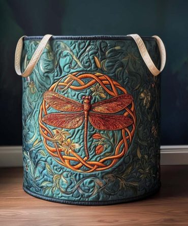 Vibrant Quilted Laundry Hamper — Colorful Wings Pattern , Foldable Decorative Fabric Basket, Large Capacity With Reinforced Handles