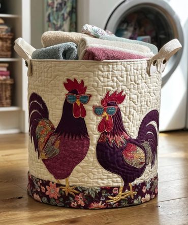 Cool Charm Quilted Laundry Hamper — Trendy Collapsible Fabric Basket With Sturdy Handles, Breathable Quilting & Easy-Care Machine Washable Finish